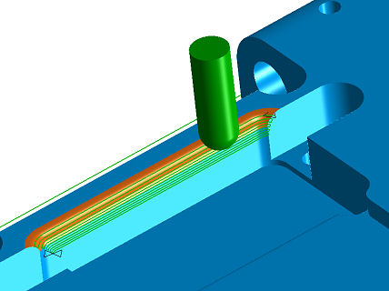 Corner Round Being Cut with a Ball Endmill Using Profile Process.
