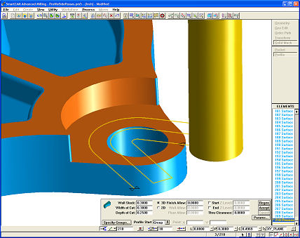 Multi-pass, connected profile roughing.
