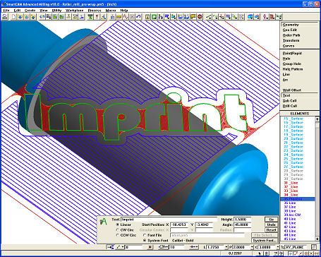Windows system font used to create islands for wrapped pocketing toolpath