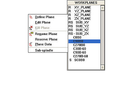 Right-mouse button pop-up menu provides direct access to workplane commands, and workplane list markers are now configurable