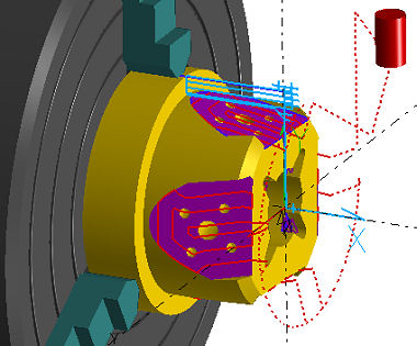 Inclined faces milled at repeated C index positions