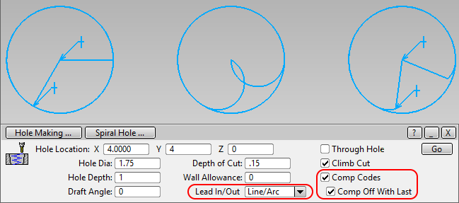 Spiral Hole Leads and Comp Codes